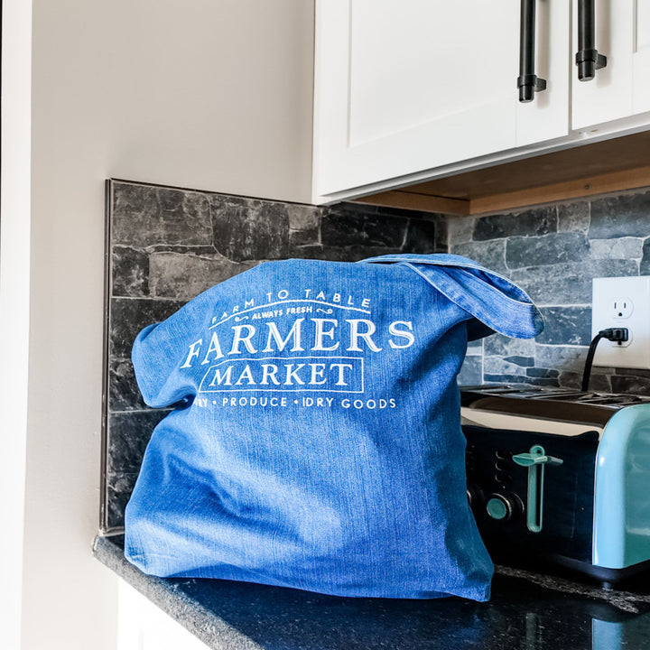 Farmers Market Organic denim tote bag