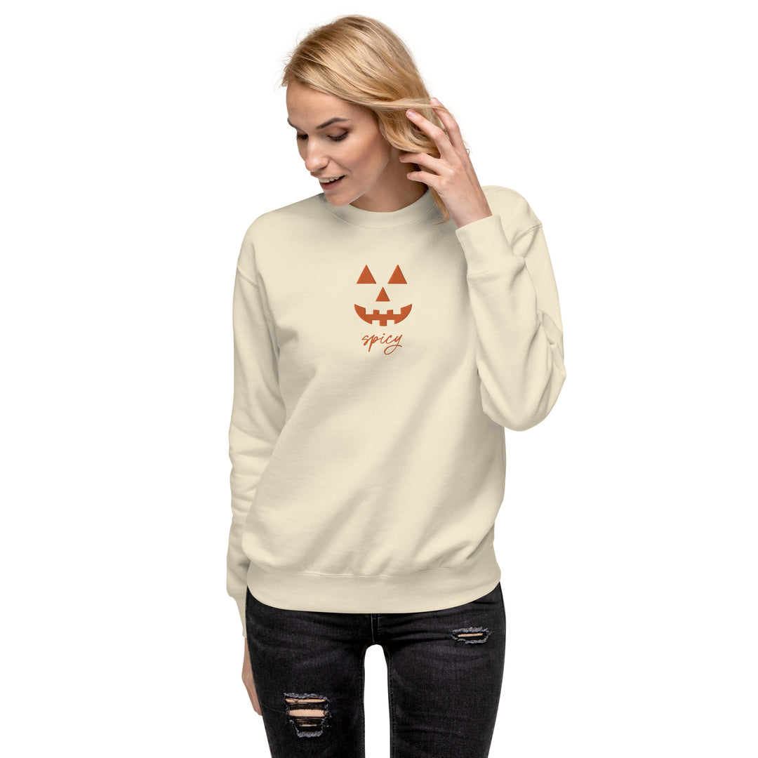 Pumpkin Spicy Embroidered Unisex Premium Sweatshirt