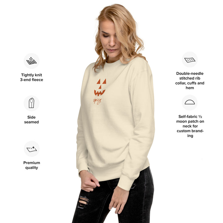 Pumpkin Spicy Embroidered Unisex Premium Sweatshirt